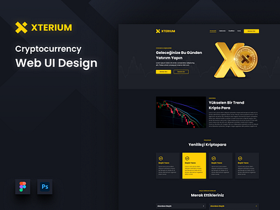 Xterium Cryptocurrency Web UI Design concept crypto design figma illustrator photoshop ui ux