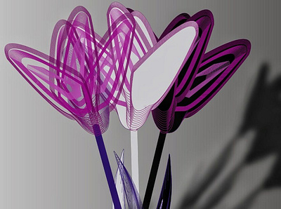 Once the plants were purple floral flowers illustraion transition