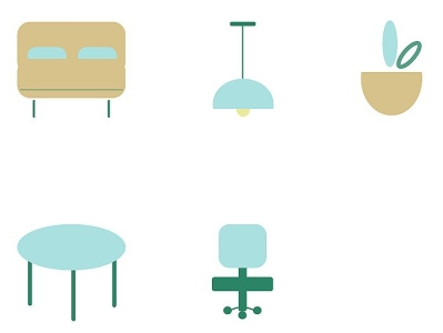 Icons for furniture store furniture icons illustraion