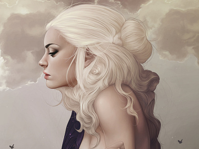 Game of Thrones digital dragons game of thrones illustration woman