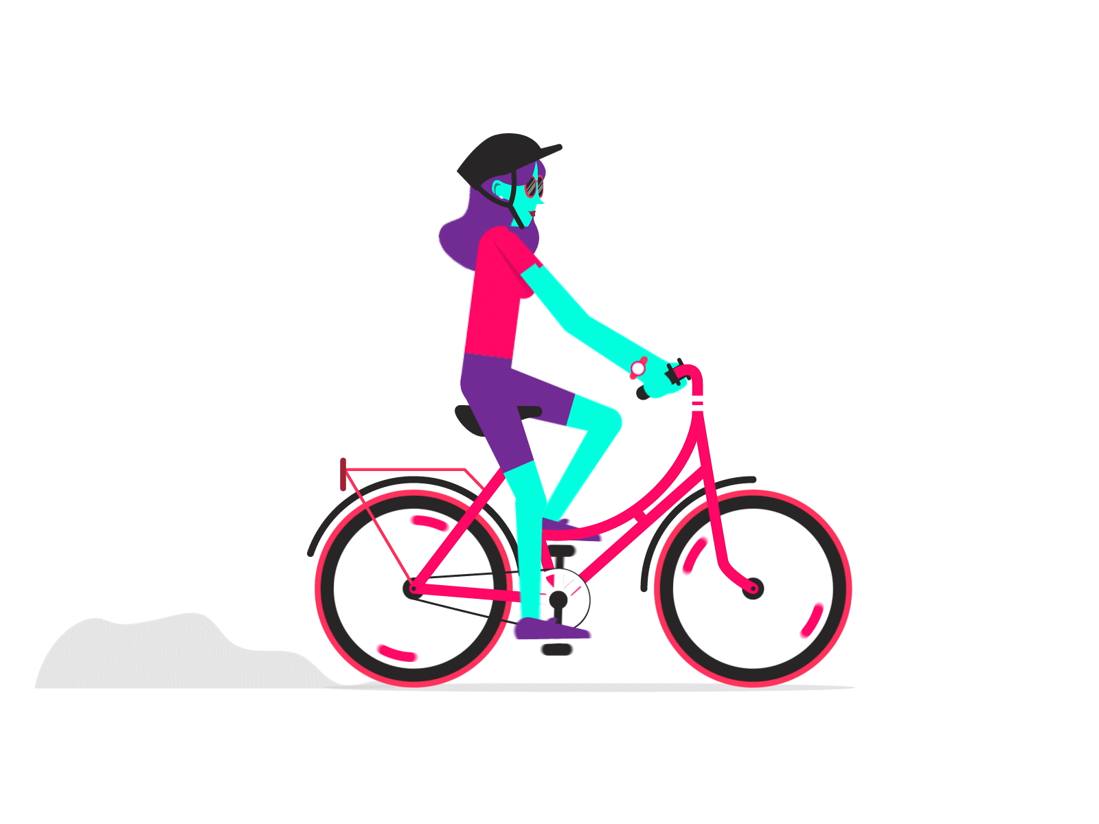Bike ride aftereffects animation bike bycicle design flat illustration illustrator minimal summer vector web women