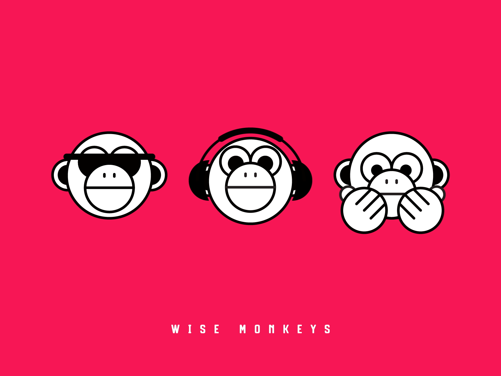 MONKEYS aftereffects animation design flat gif gif animated gif animation illustration illustrator minimal monkeys vector web wise