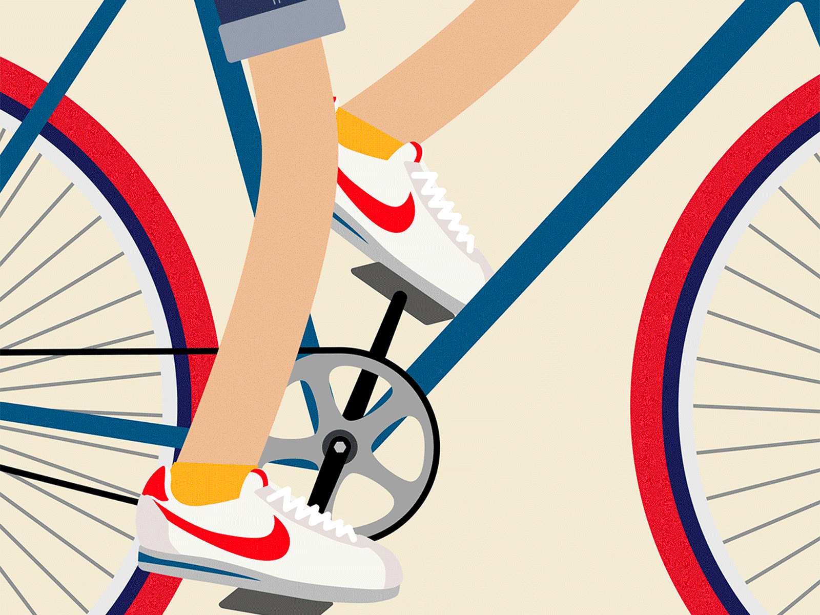 One year bike animation bycicle colorful colors design flat illustration illustrator minimal photoshop ride vector