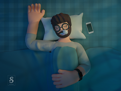 3D Sleeping Illustration