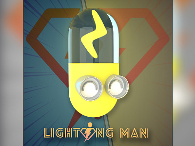 Lighting Man 3d avatars blender cartoon graphics design minimalist