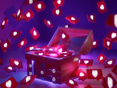 Insta love 3d artwork blender environment graphics design low poly minimalist modeling