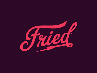 Fried Dribbble badge branding debut identity logo typography workmark