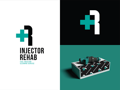 Injector Rehab 3d auto branding clean cross fuel injector idenity logo marine rehab service