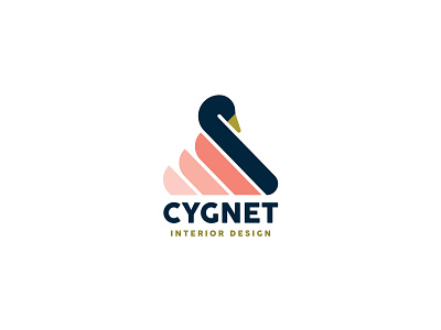 Cygnet Logo cygnet interior design logo swan wings