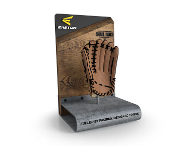 Easton / counter display concept 3d baseball counter unit display glove point of purchase pos post rendering retail