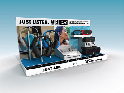 Altec Lansing / Point-of-Purchase Display (3D) 3d rendering display headphones point of purchase retail speakers visual merchandising