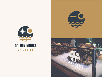 Golden Nights Oysters branding golden las vegas logo logo design nights ocean oysters sea seafood vegas water