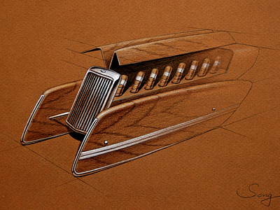 Duesenberg V16 Cigar Box Design canson car design industrial design industrialdesign sketching transportation