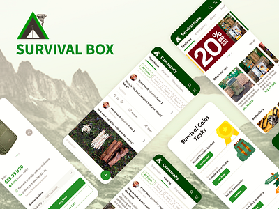 App Mobile Design - Survival Box app app design design development graphic design interface mobile prototype survival survival box travel ui user interface uxui web design