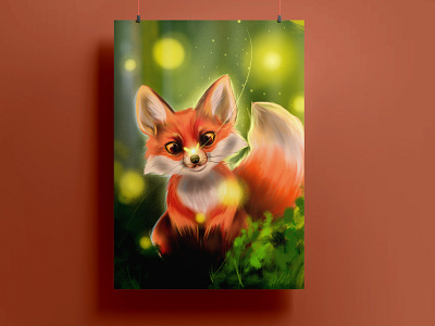 Baby Red Fox art colors digital art digital illustration fox illustration procreate red fox