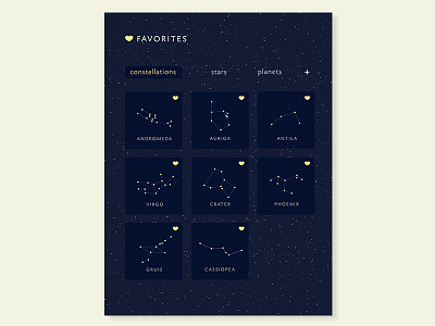 Daily UI #044 - Favorites app astronomy daily ui daily ui challenge design favorites interface list mobile ui ux