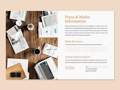 Daily UI #051 - Press Page app contact daily ui daily ui challenge design desktop information interface media press ui ux