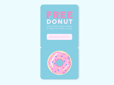 Daily UI #061 - Redeem Coupon app coupon daily ui daily ui challenge design desktop discount donut free illustration interface mobile overlay popup redeem shop ui ux