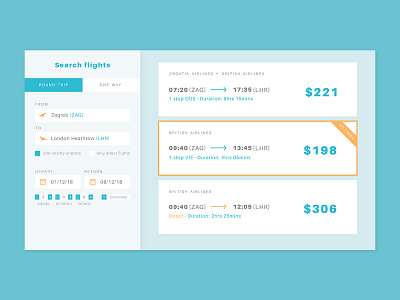Daily UI #068 - Flight search