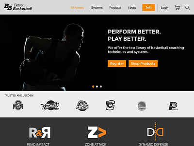 Better Basketball Training System Web Design branding design ui web design
