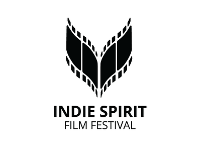 Logo for the Indie Spirt Film Festival in Colorado Springs clean colorado concept festival film logo negative