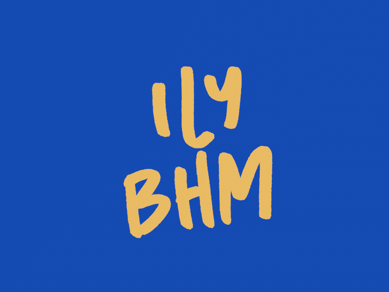 Ily Bham animation birmingham blue frame by frame gif illustration photoshop writing yellow