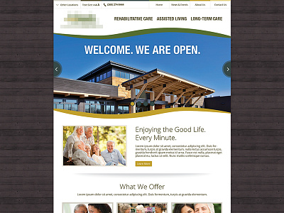 Retirement Community Homepage homepage retirement community website