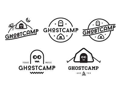 I am a poor host for goblins and GHOSTS band brand branding camp camping fire ghost icons identity logo music musician