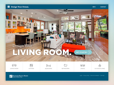 Design Your Dream. home builder home page icons landing page large image ui ux web development website design