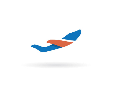 Something... flat design flight logo plane shadow