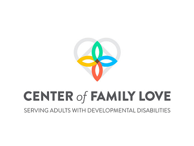 Center of Family Love catholic center christianity colorful cross family heart logo love
