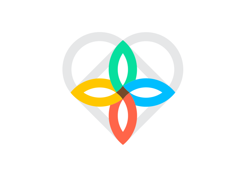 Heart Cross Logo Process center christianity colorful cross family heart logo love