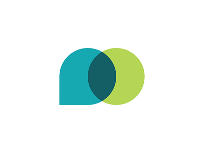 A O + Speech Bubble blue branding green logo minimal speech bubble