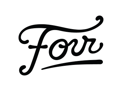 Four custom lettering script typography