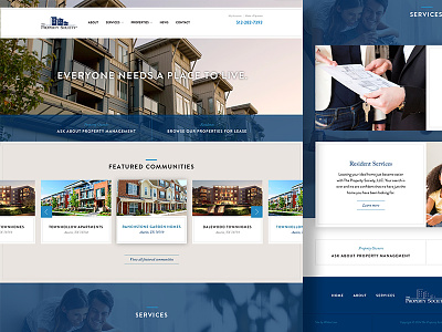 The Property Society Website apartments home page housing property management real estate ui ux web design website
