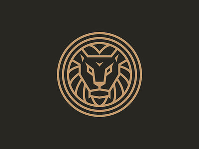 Roar! brand circle lion logo symmetry
