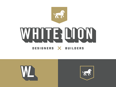 White Lion Full assets brand lion logo shield