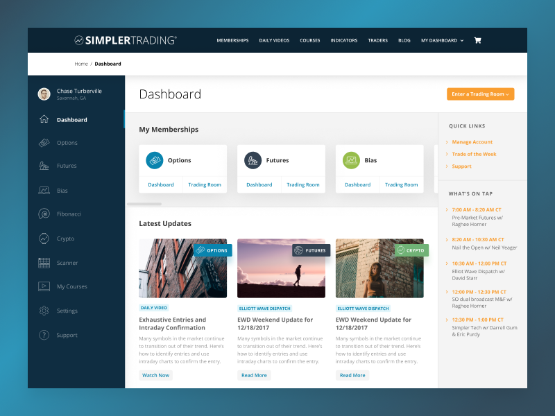 Simpler Trading Dashboard By Jared Hill On Dribbble