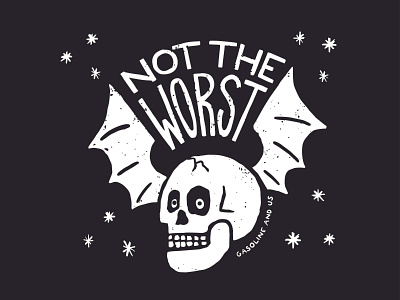 Not The Worst tee illustration skull tee tshirt typography