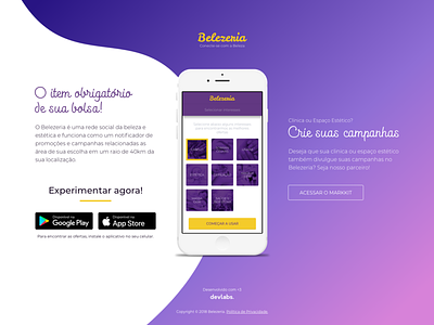Belezeria Landing Page app landing page marketing marketplace sketch
