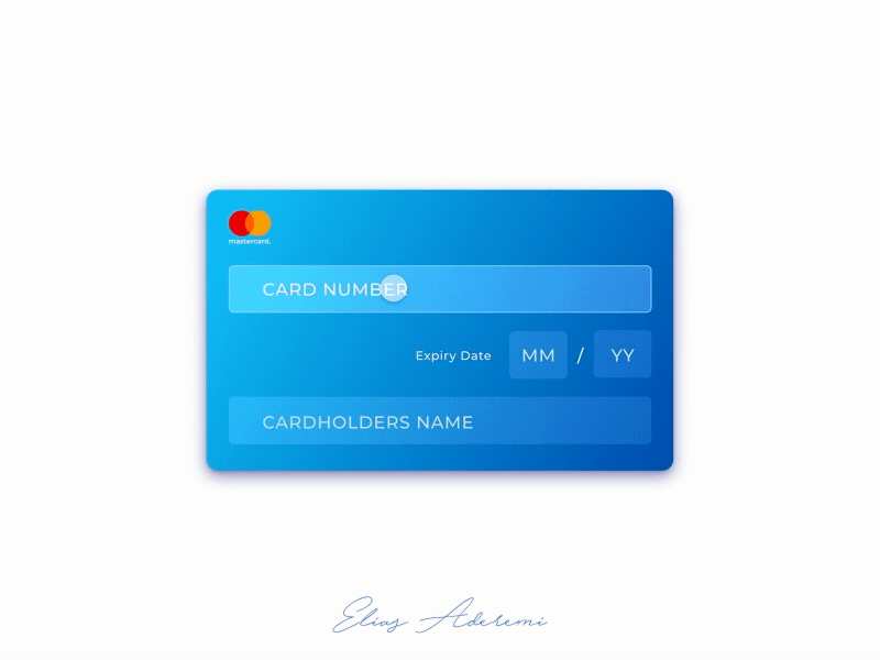 Intuitive Credit Card Style Payment Form fintech microinteraction payment form uiux