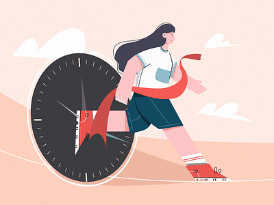 The gift of time color gift illustration running success time victory