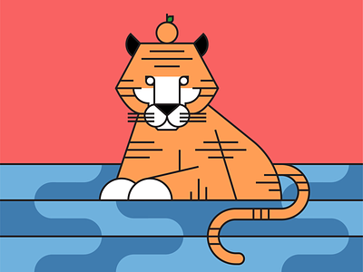Year of the Water Tiger illustration line art lunar new year tiger vietnamese new year water water tiger year of the tiger