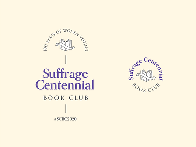 Suffrage Centennial Book Club book book club branding centennial circle logo logo design ribbon typography