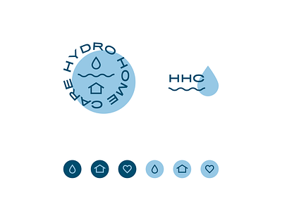 Hydro Homecare Secondary Marks blue branding circle design hydro line art logo pressure washing water drop