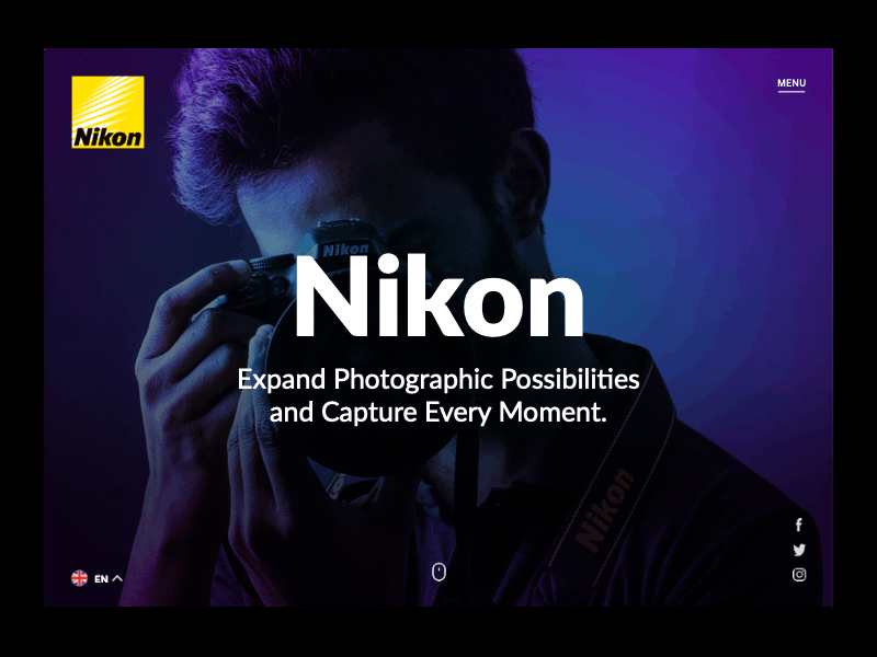 Nikon Website | Redesign animation branding design illustration minimal nikon principle sketch ui ux web design website