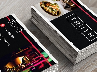 TRUTH restarant and bar buisness card