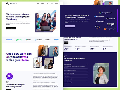Digital Data (Digital Agency Landing Page) company designer digital agency home page interface landing page marketing agency startup ui uiux web web design web page website