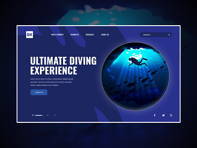 Sea Floor With Scuba Diver (Landing Page) background diver flipper holiday ocean oxygen scuba scuba diver scuba mask sea silhouettes sport summer summertime underwater vacation water water sport wetsuit