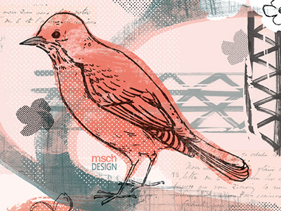 Spring Bird art bird birds design illustration pattern product design surface design texture
